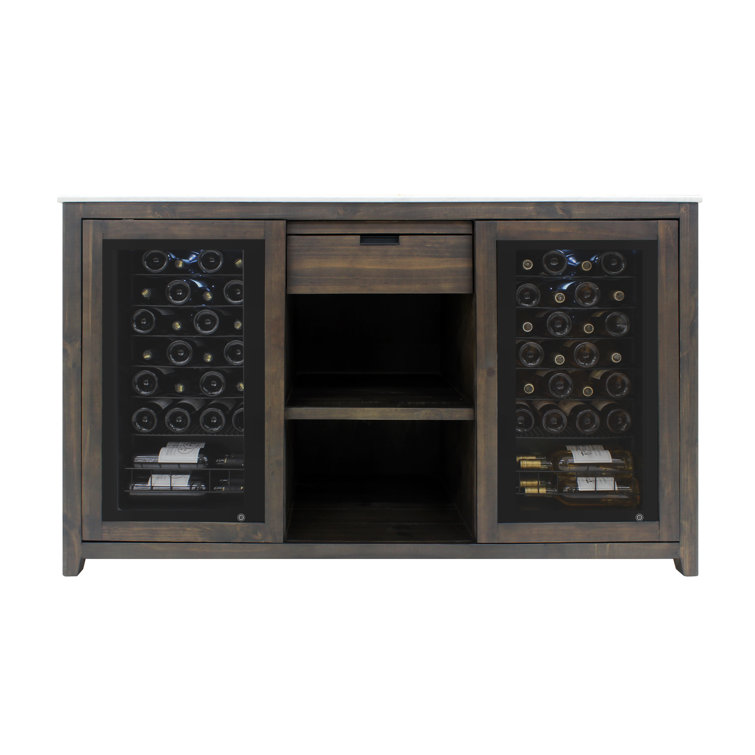 Credenza with beverage online fridge